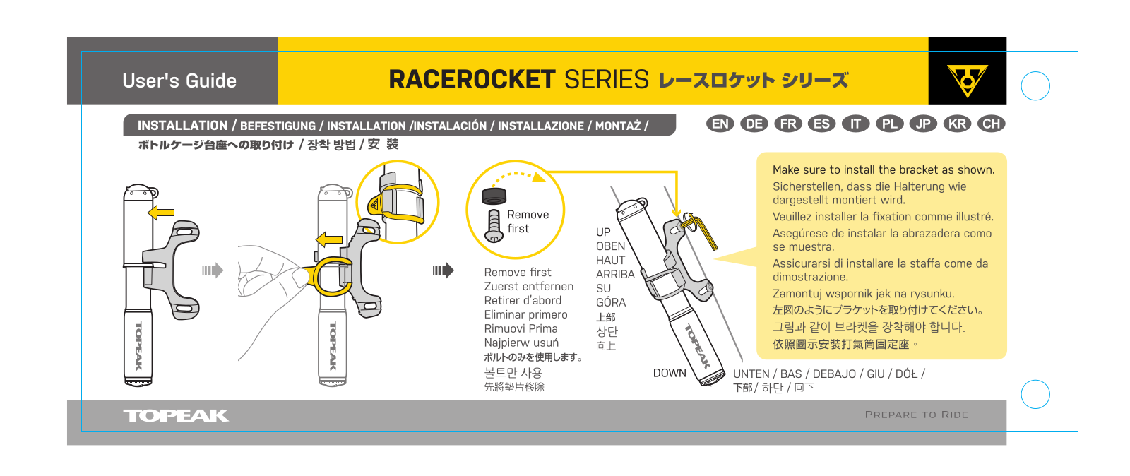 Topeak RaceRocket User Manual