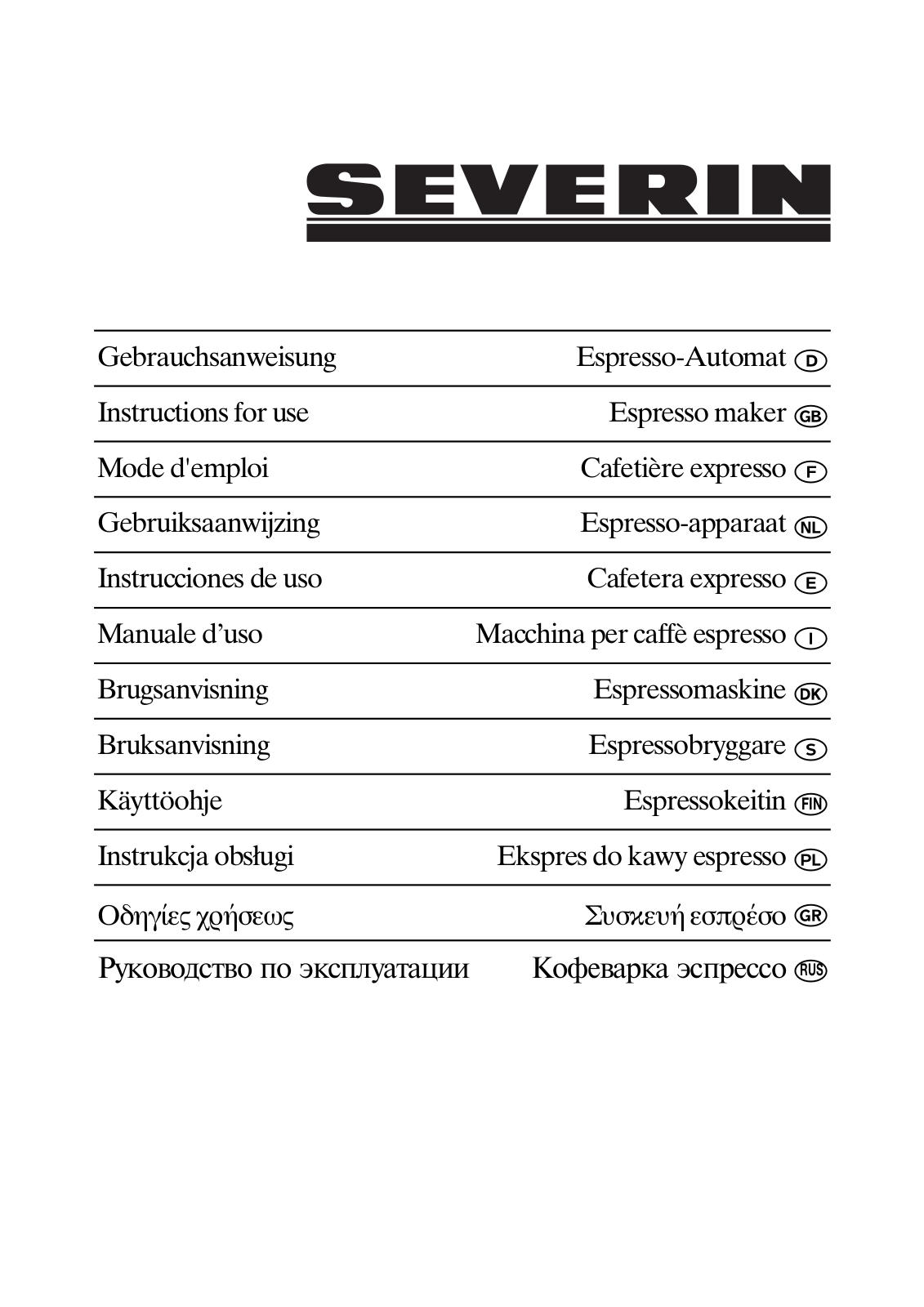 SEVERIN KA5954 User Manual