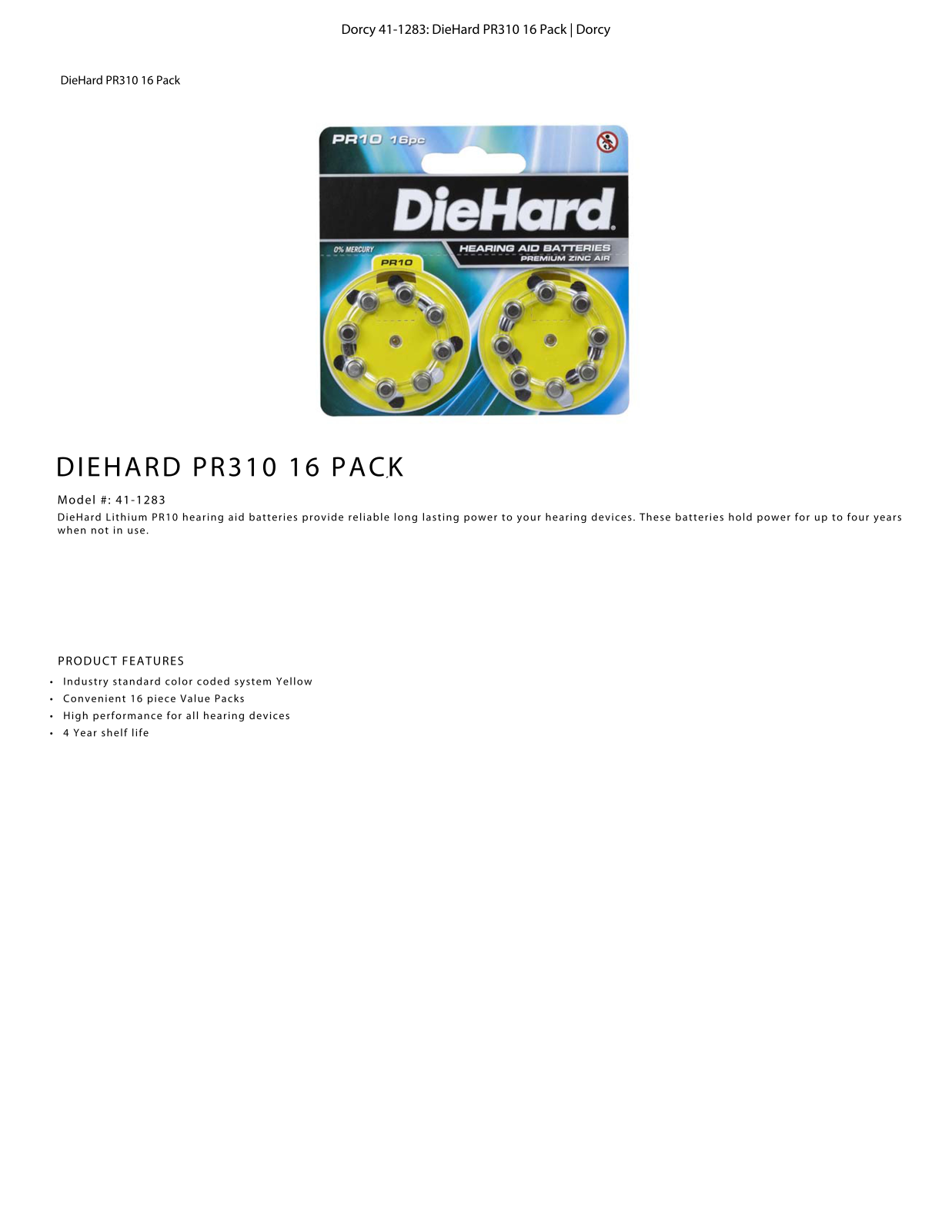 DieHard 41-1283 Data Sheet - ManualMachine.com