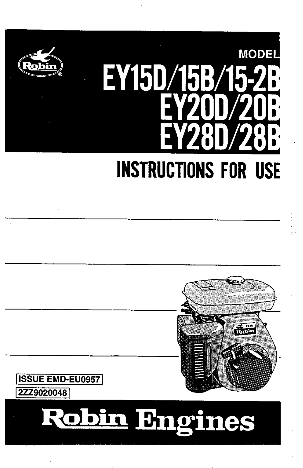 RobinAir EY15D, EY15B, EY15-2B, EY20D, EY20B User Manual