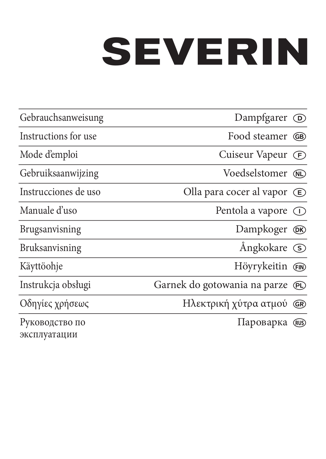 Severin DG 2438 User Manual