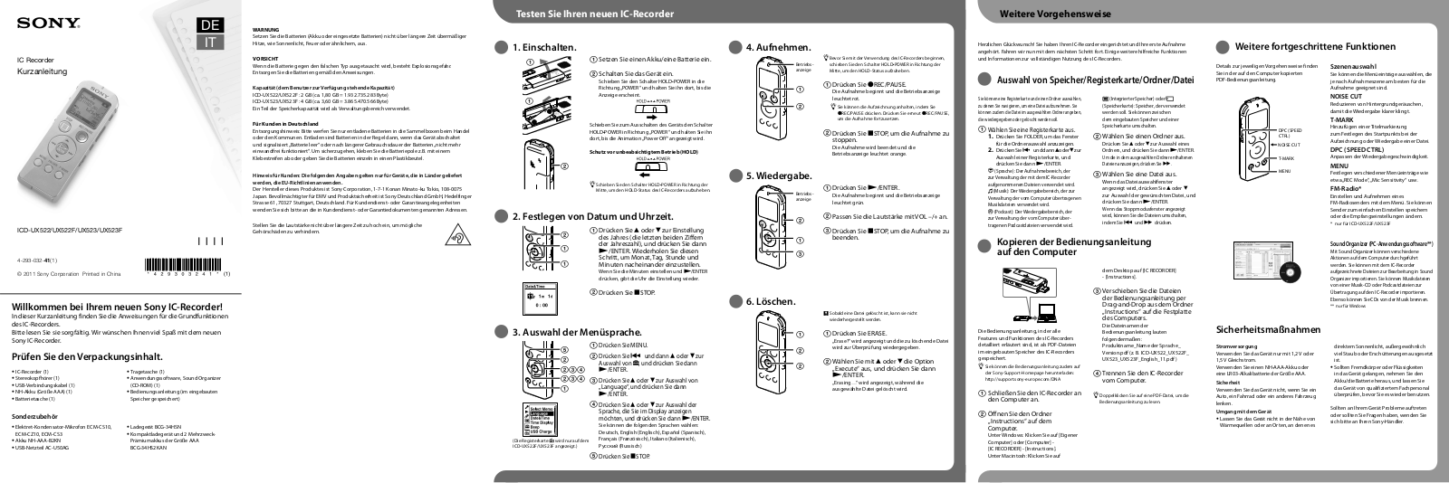 Sony ICD-UX523 User Manual