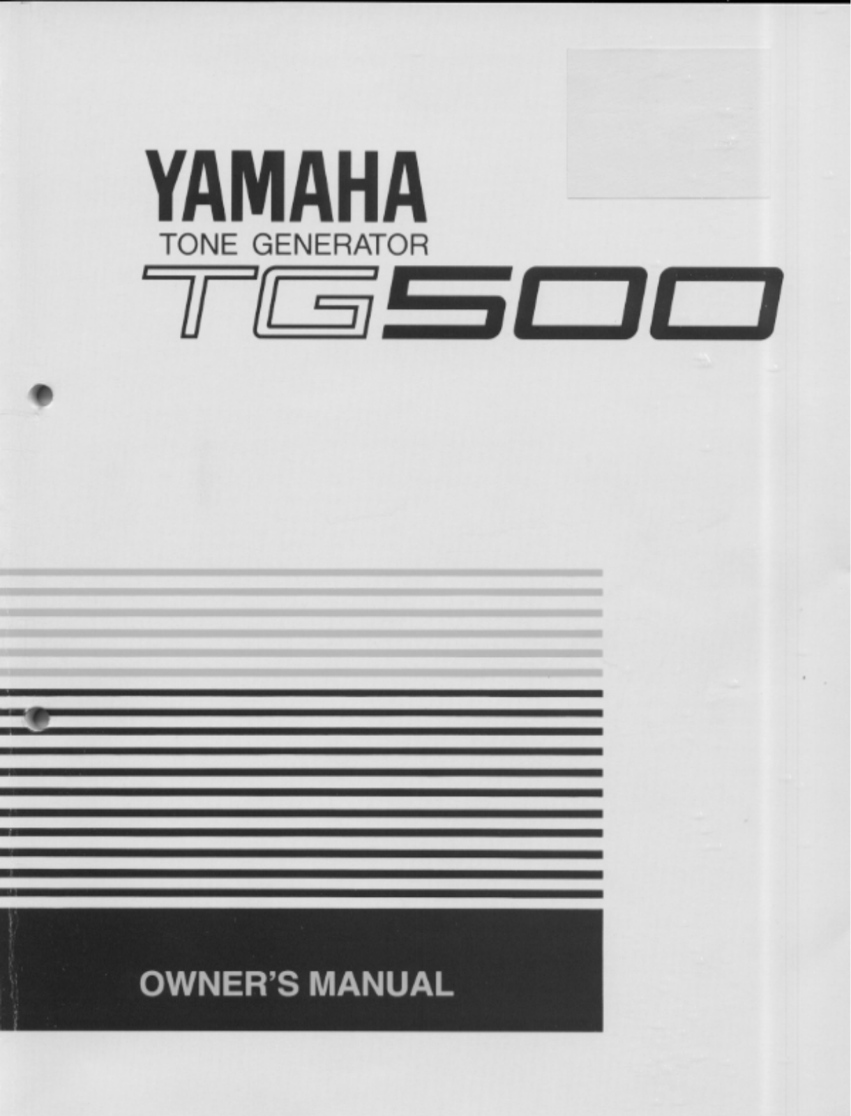 Yamaha TG500E1 User Manual