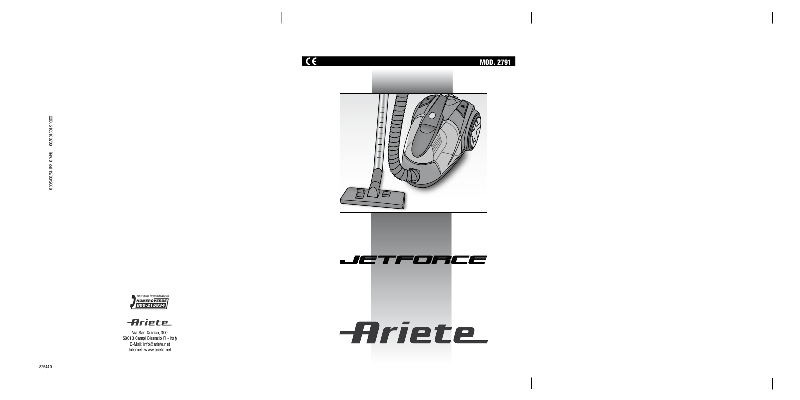 Ariete 2791 User Manual