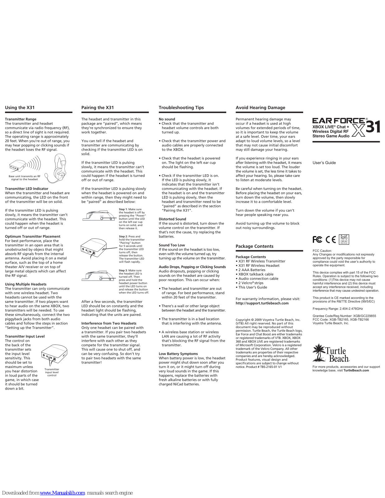 Turtle Beach Ear Force X31 User Manual