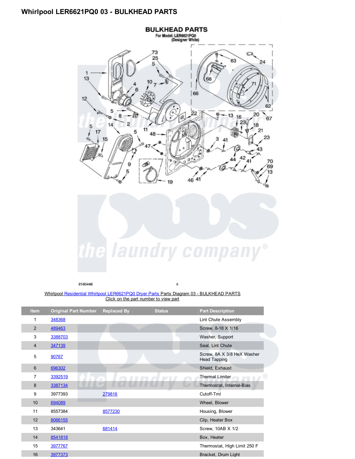 Whirlpool LER6621PQ0 Parts Diagram