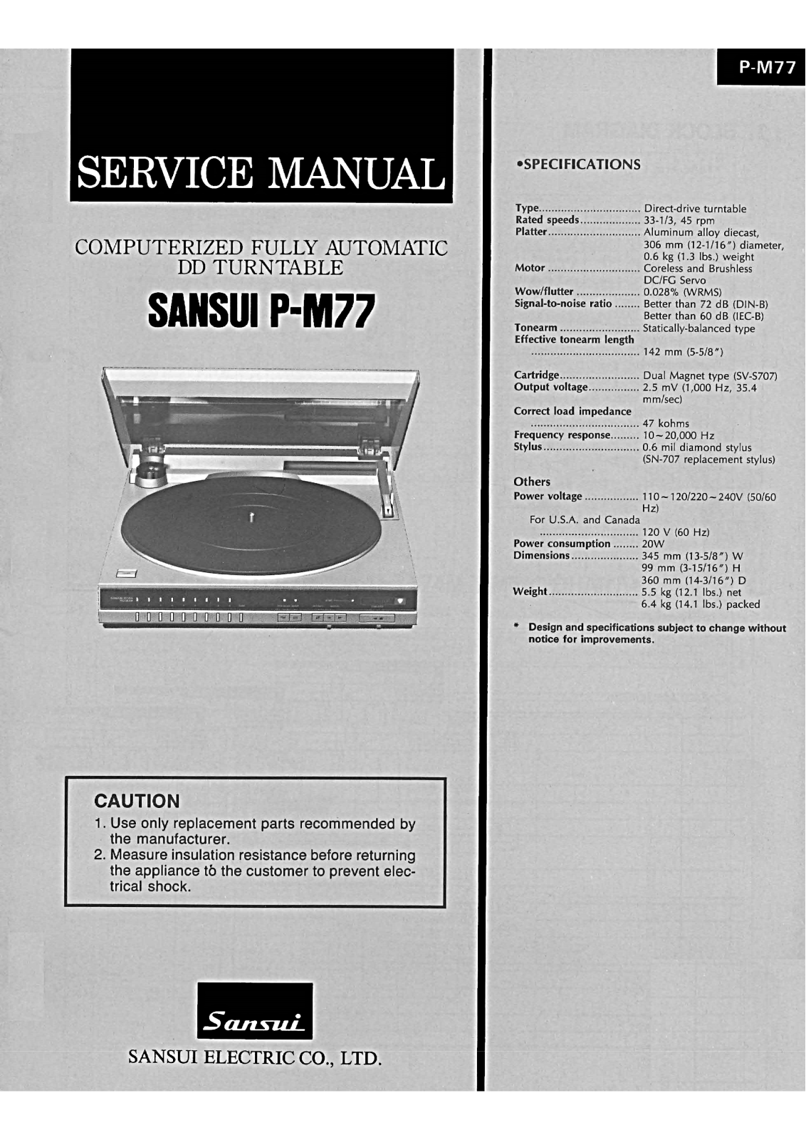 Sansui P-M77 Service Manual