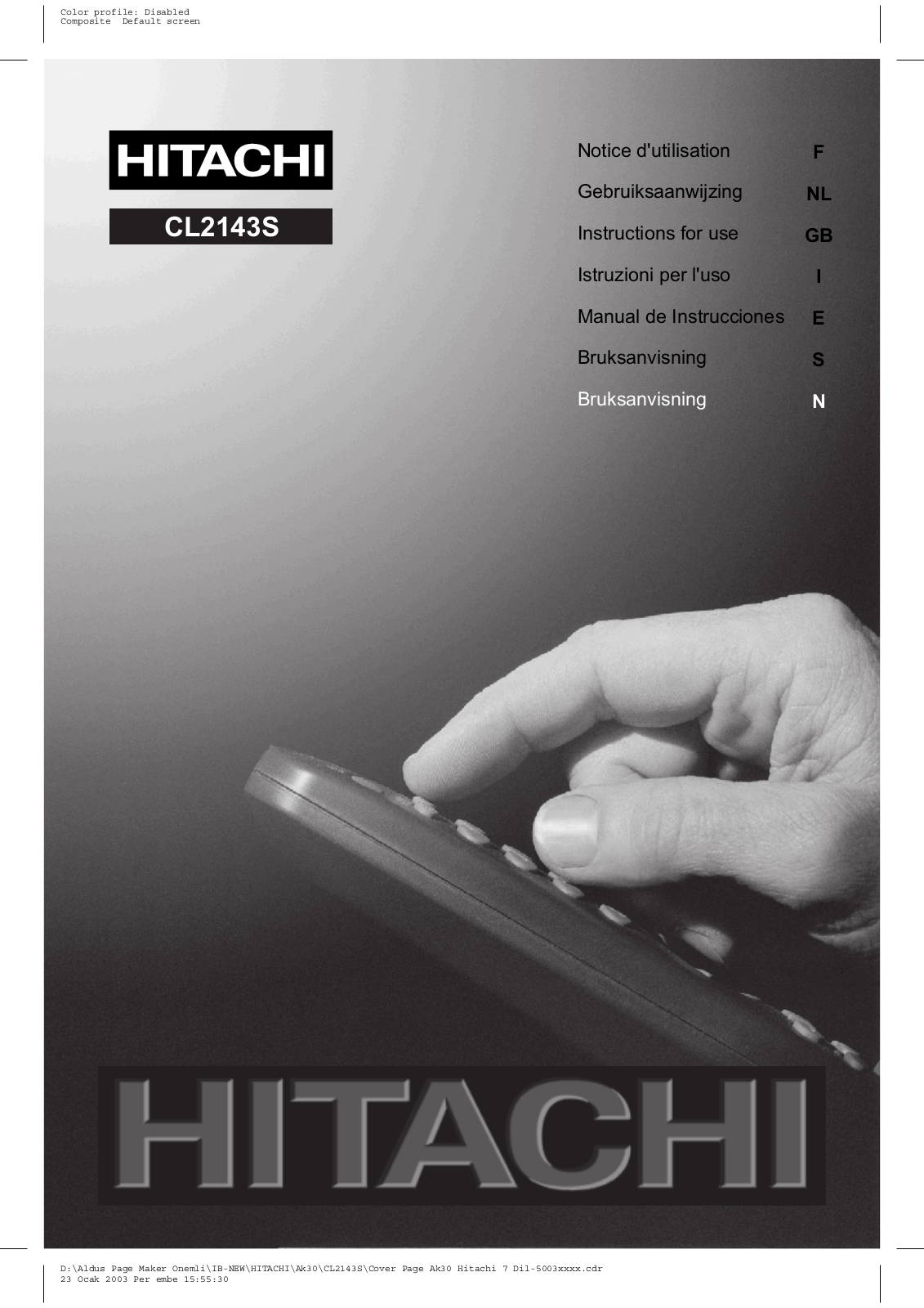 Hitachi CL2143S User Manual