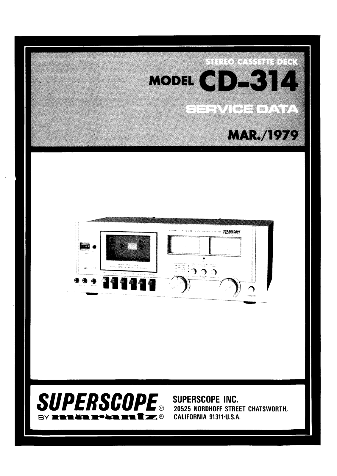 Superscope CD-314 Service Data - ManualMachine.com