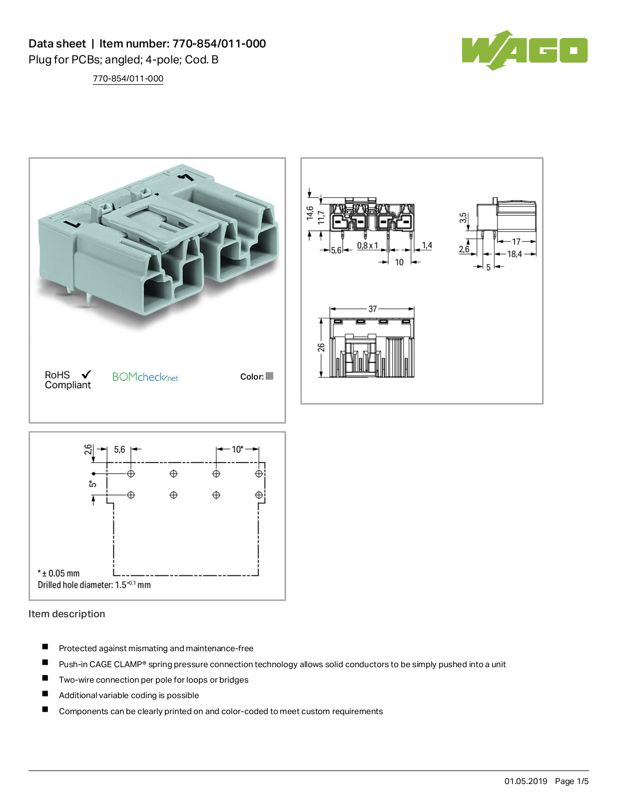 Wago 770-854/011-000 Data Sheet