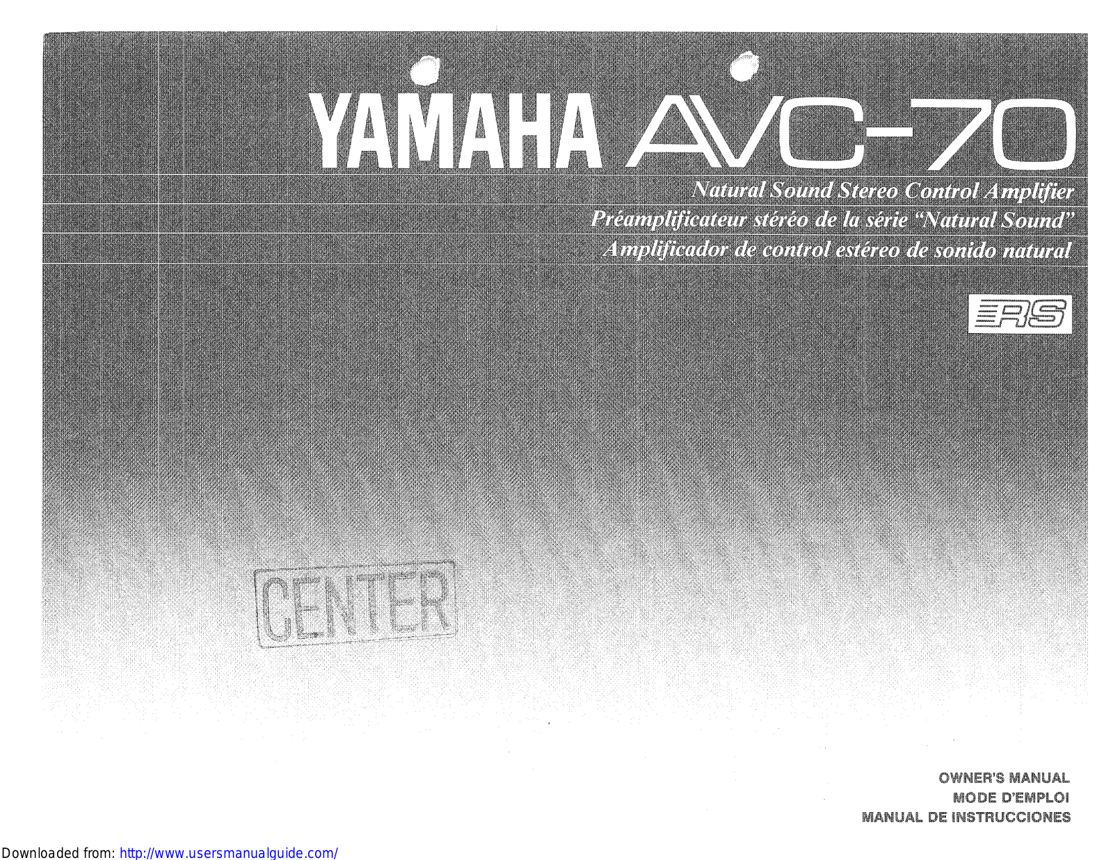 Yamaha Audio AVC-70 User Manual