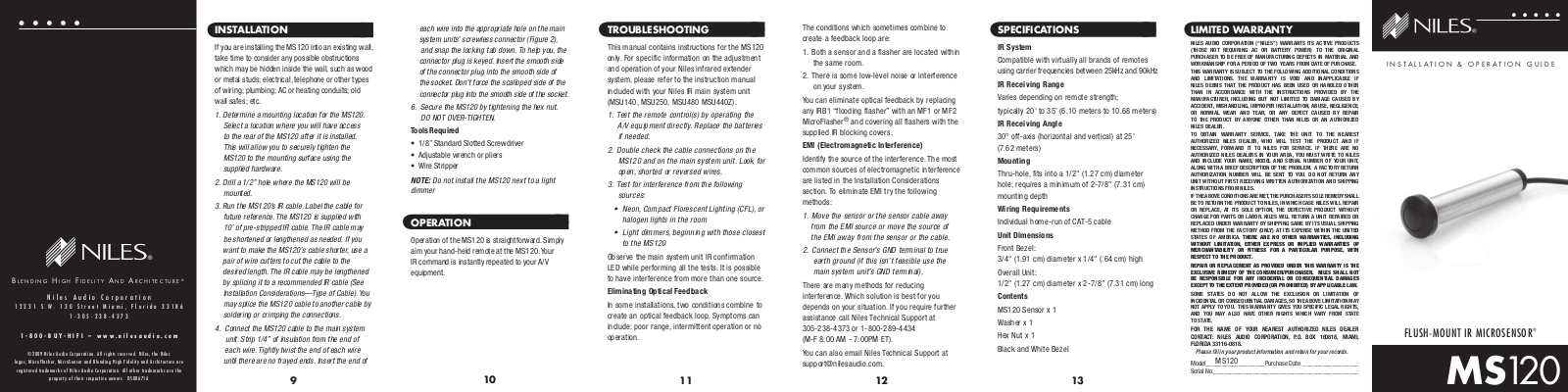 Niles Audio MS120 User Manual