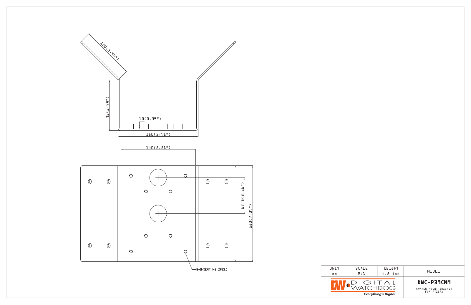 Digital Watchdog DWC-P39CNM Specsheet