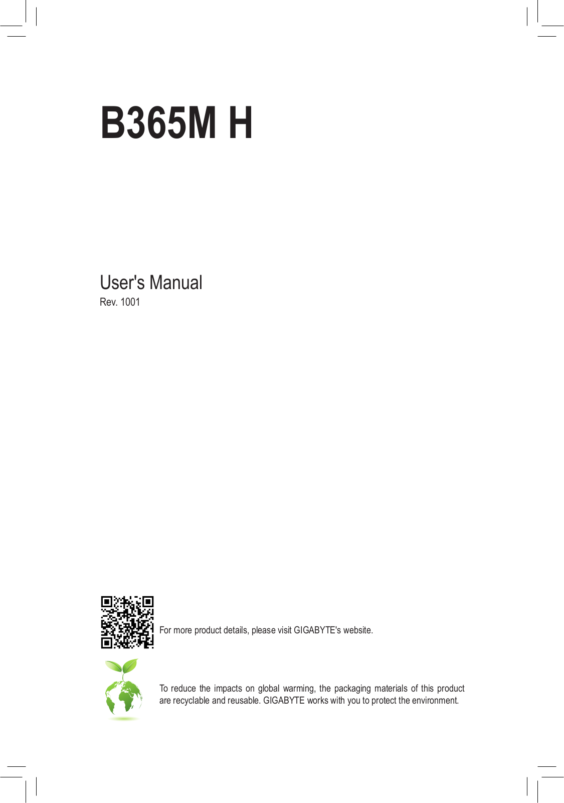 GIGABYTE B365M H User manual
