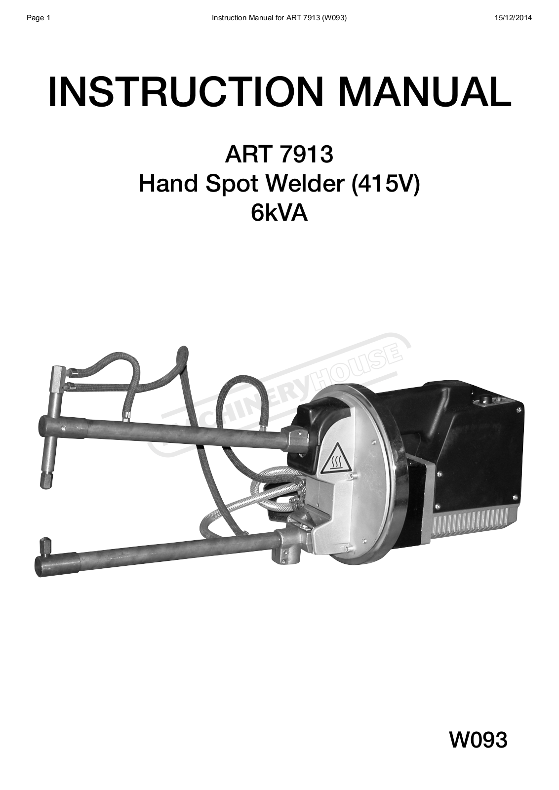 TECNA W093, ART 7913 Instruction Manual - ManualMachine.com