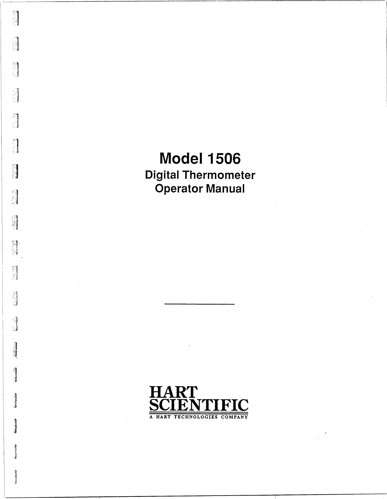 Hart Sceintific 1506 Operator's Manual