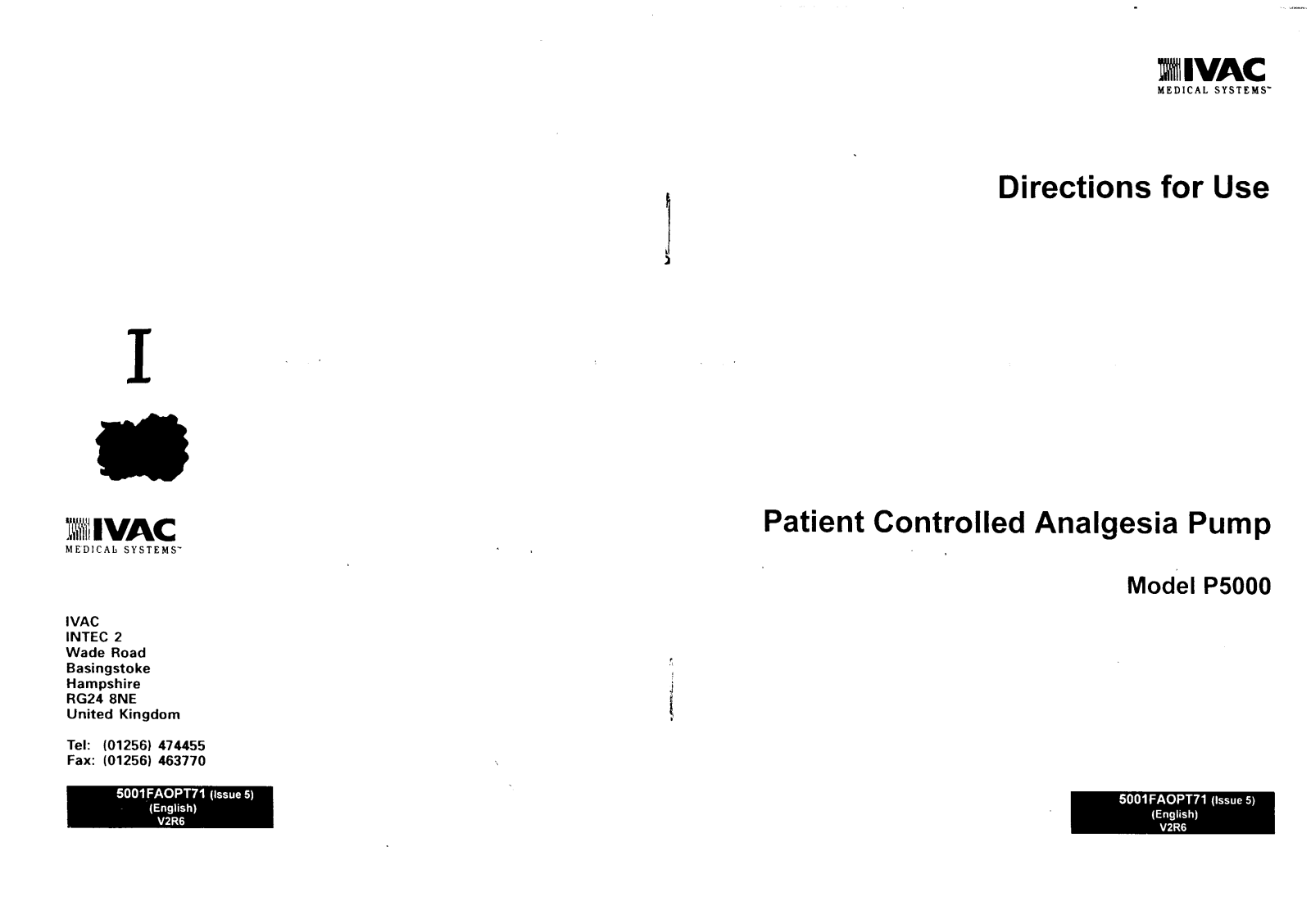 Ivac PCA 5000 User manual