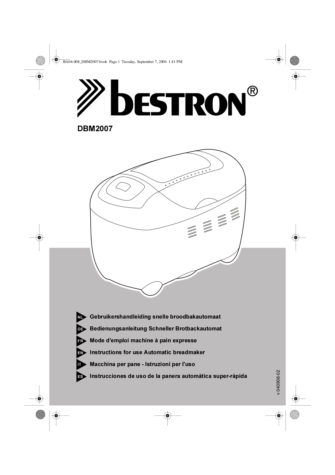 Bestron DBM2007 User Manual