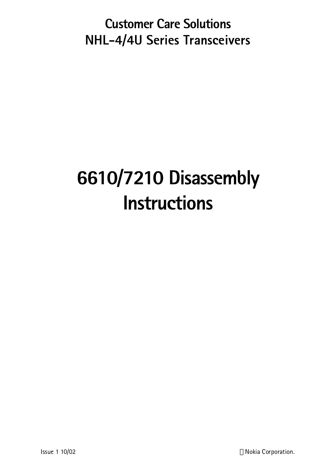 Nokia 6610, 7210 Service Manual 05 nhl4 disassembly