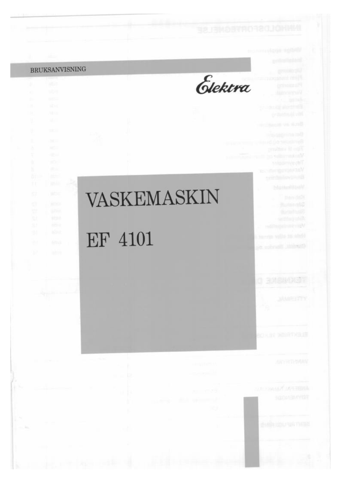 Elektra EF4101 User Manual