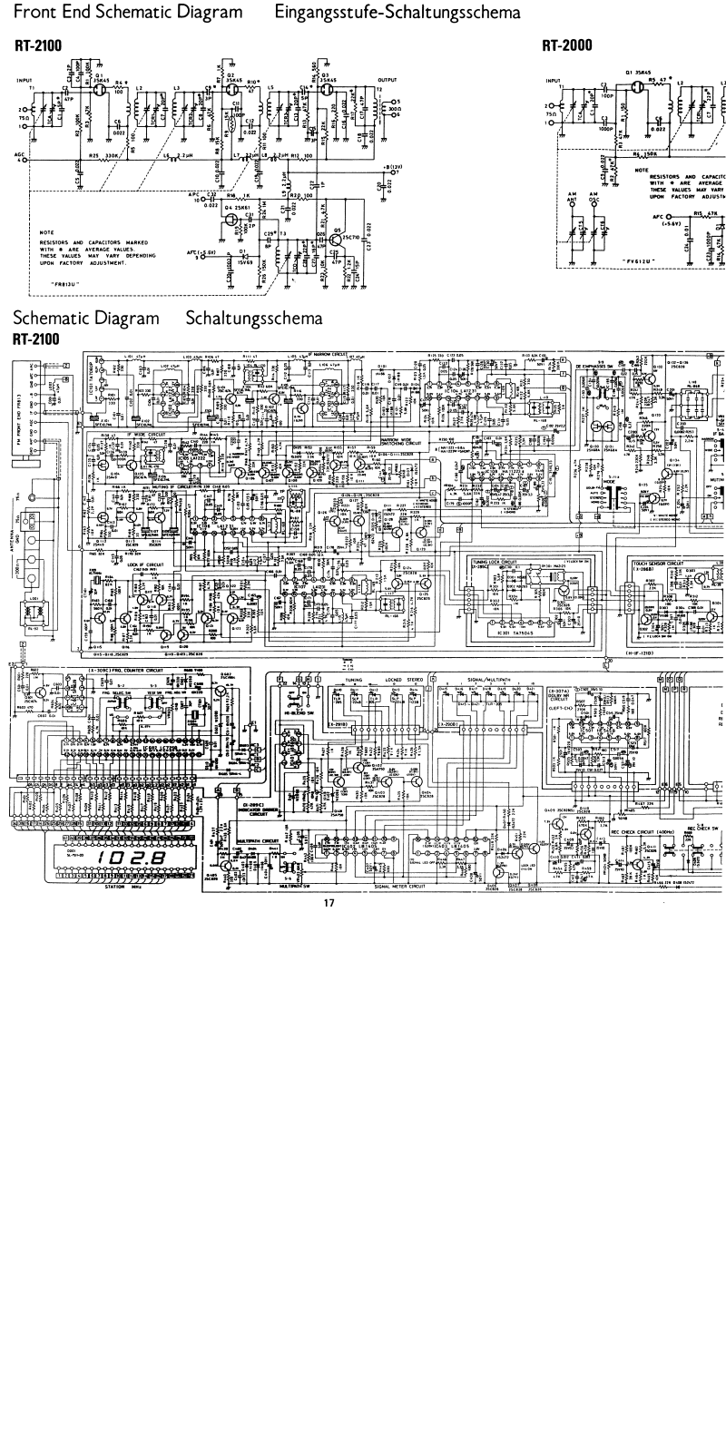 Rotel RT-2100 Schematic