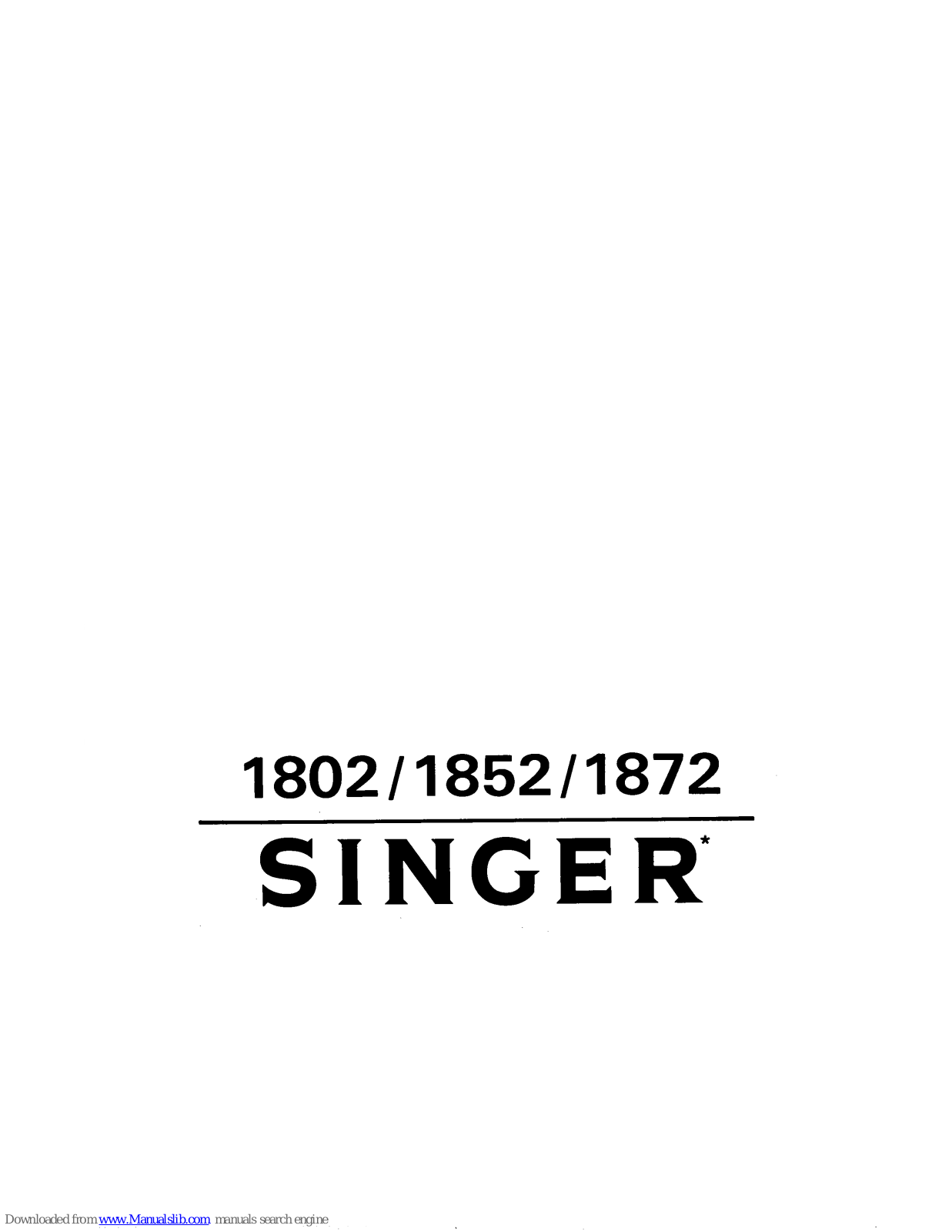 Singer 1802, 1852 Instructions Manual - ManualMachine.com
