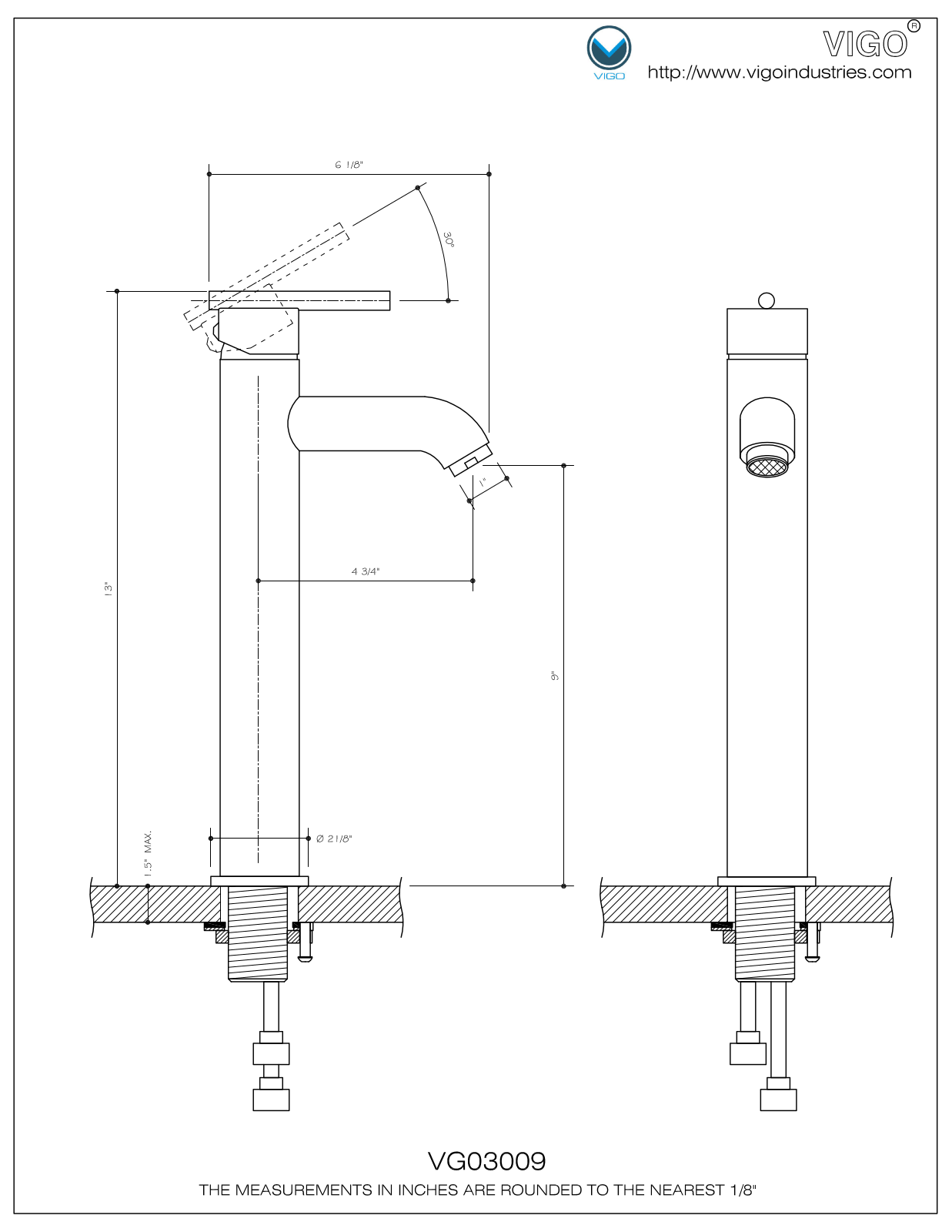 Vigo VG03009RB Installation Manual