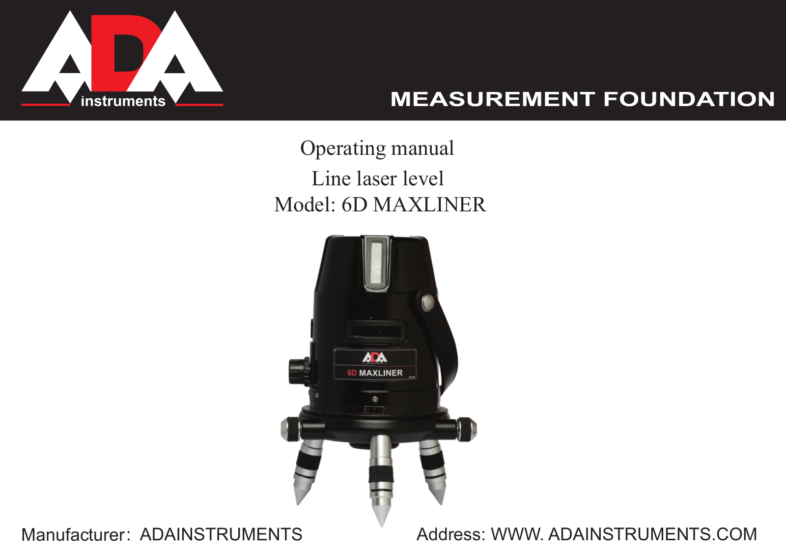 ADA INSTRUMENTS 6D Maxliner User Manual