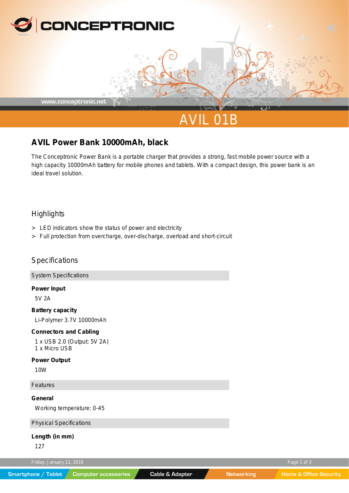 Conceptronic AVIL 01B User Manual