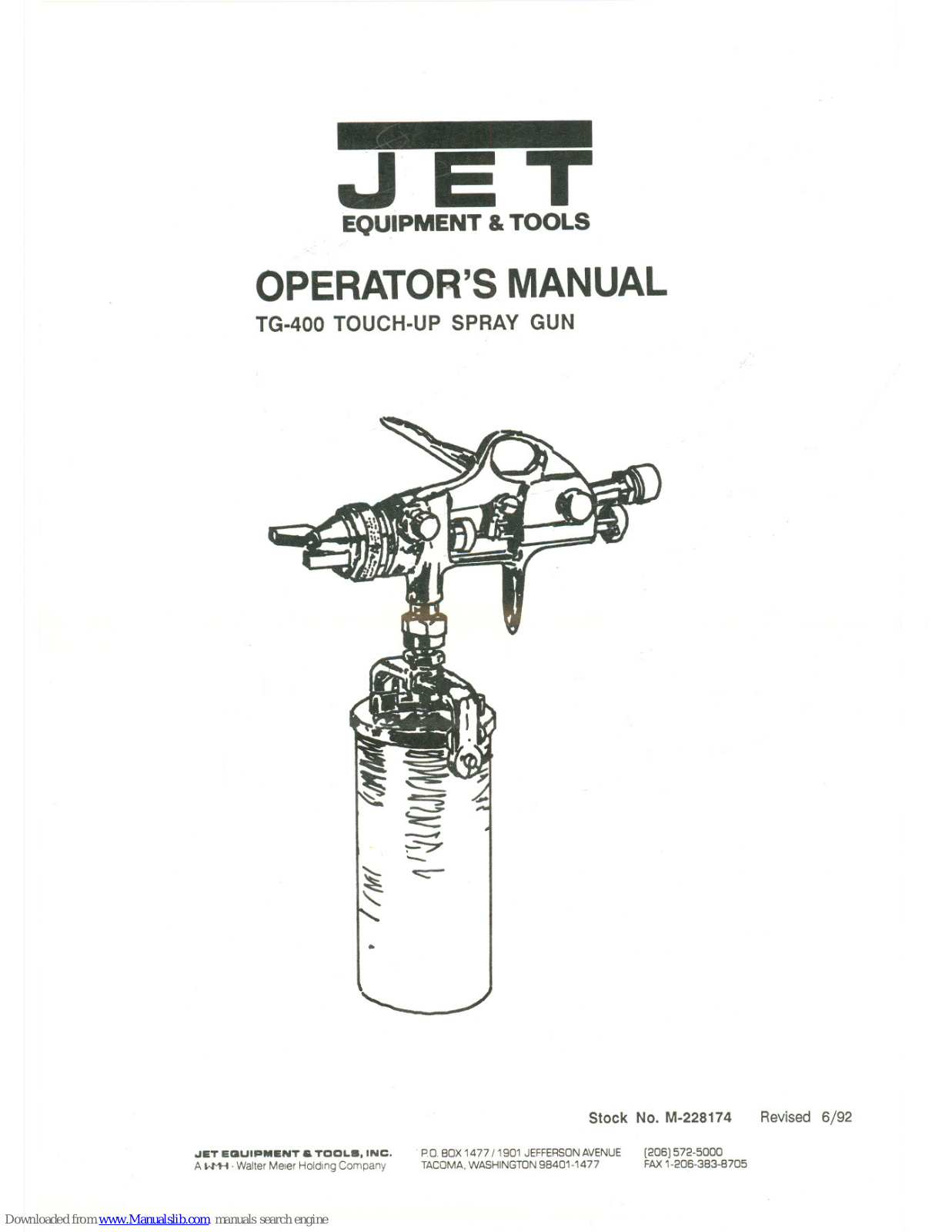 Jet TG-400 Operator's Manual - ManualMachine.com