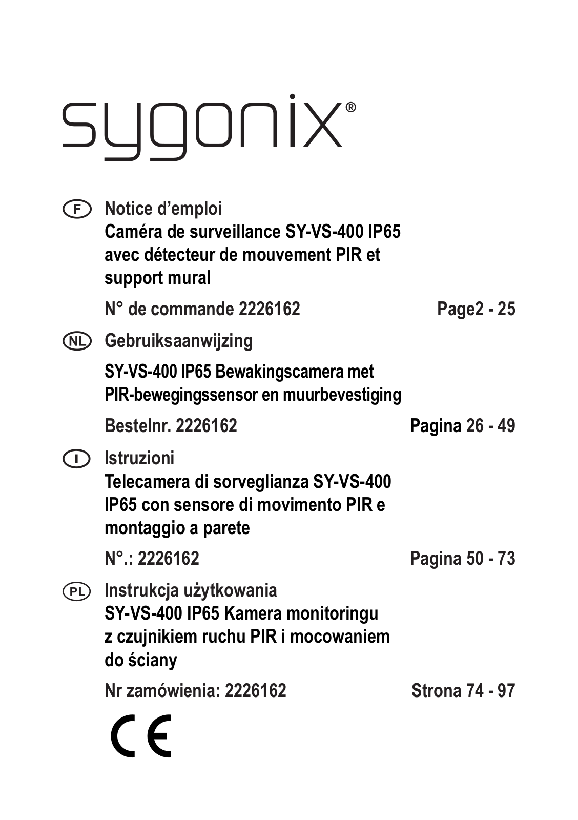 Sygonix SY-VS-400 operation manual