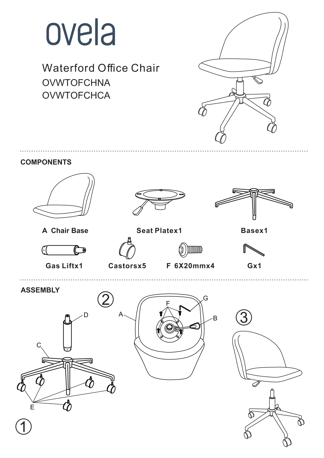 Ovela OVWTOFCHNA, OVWTOFCHCA User guide - ManualMachine.com