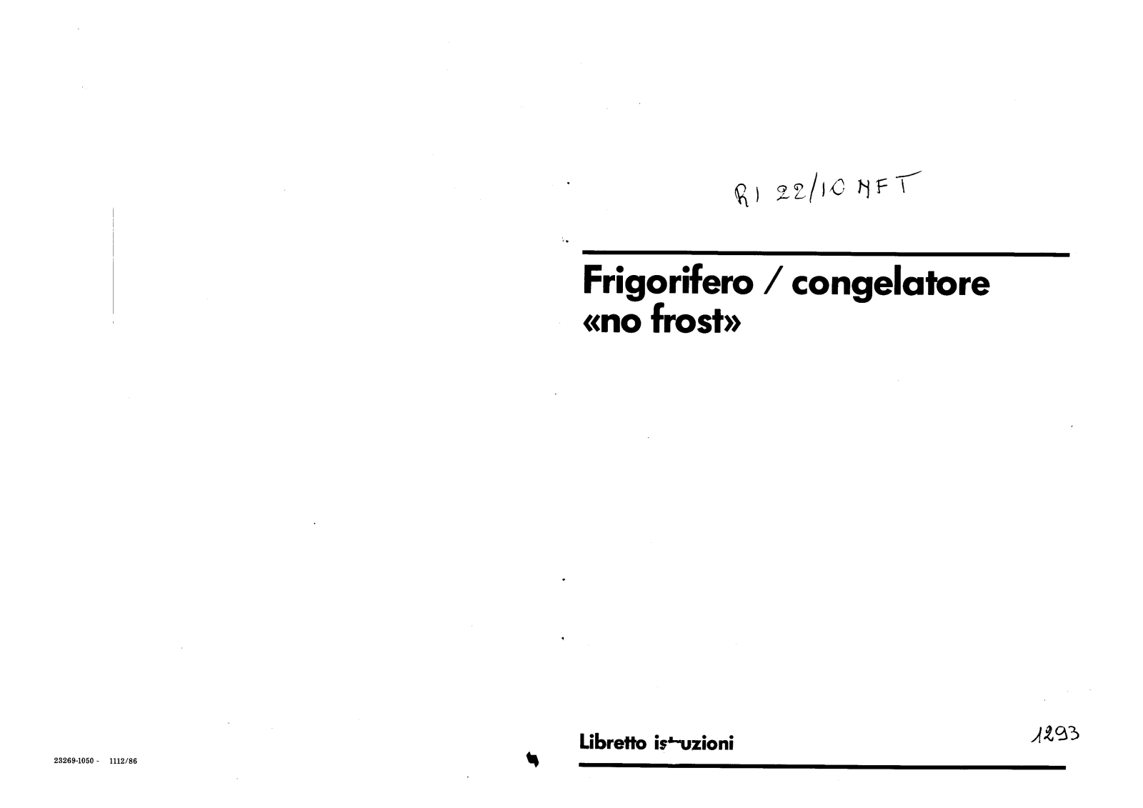 Rex RI22/10NFT User Manual