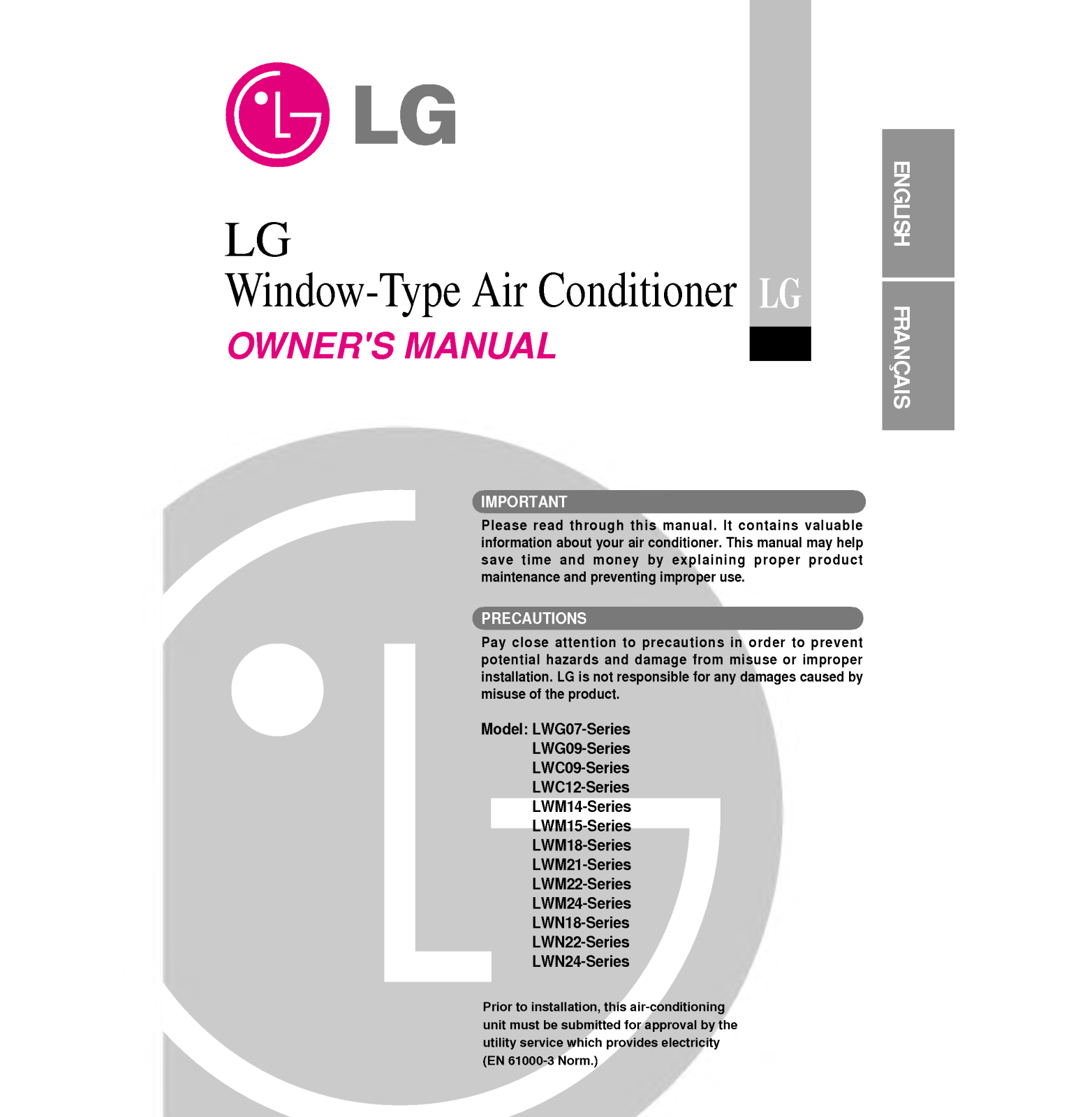 LG LWC1264PCG User Manual