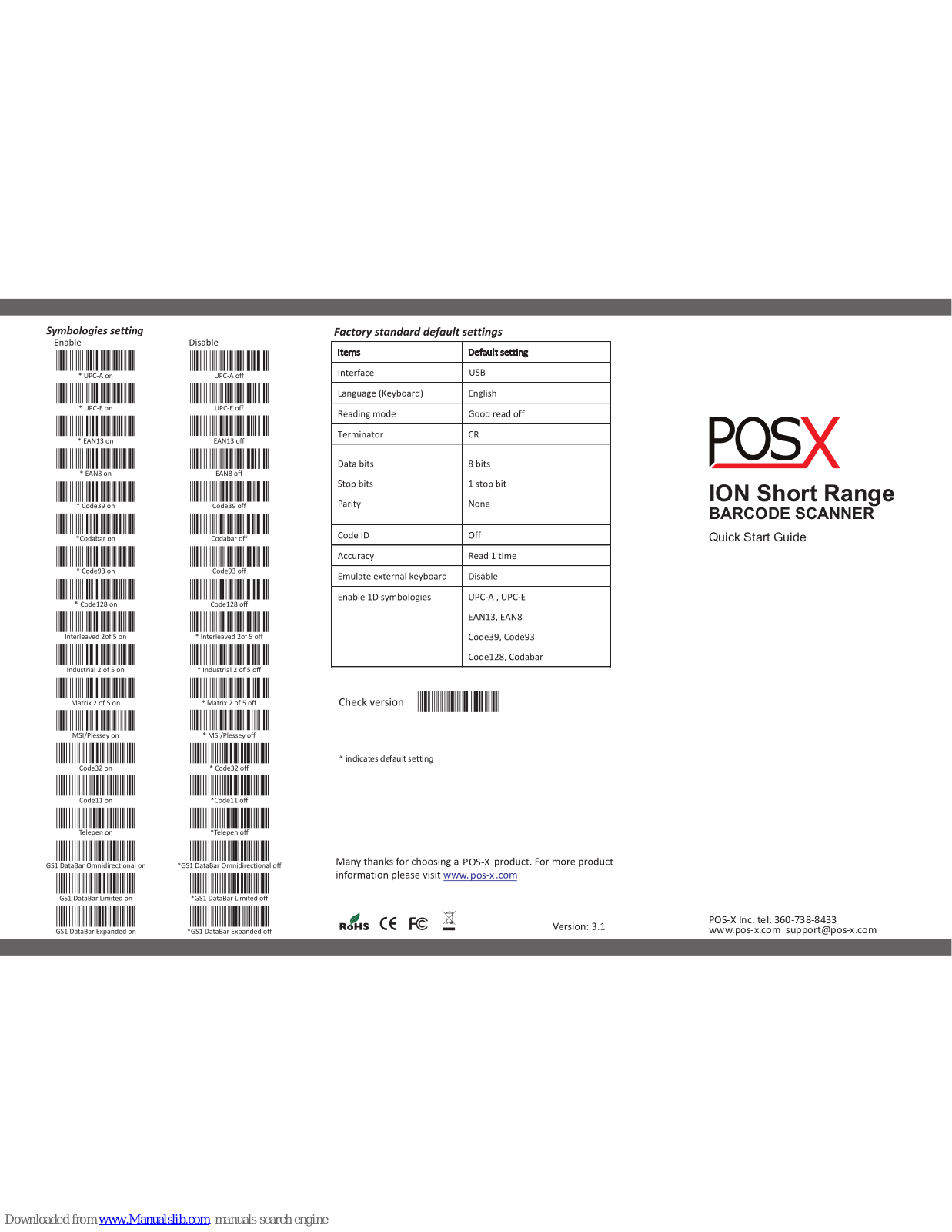 POSX ION Short Series Quick Start Manual