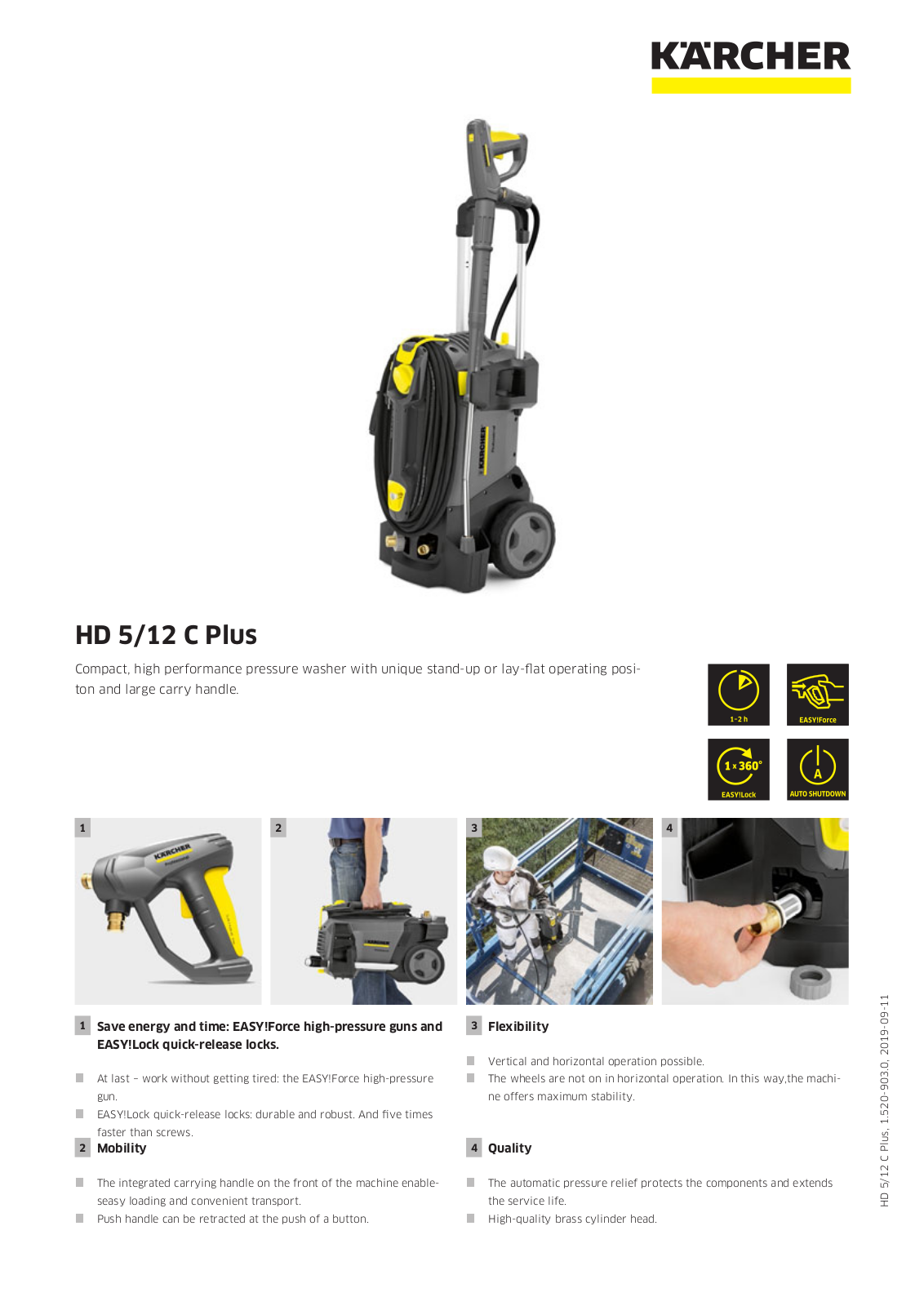 Karcher HD 5/12 C Plus Technical Data & Available Accessories