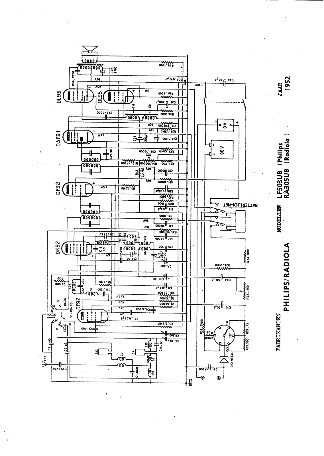 Philips RA-305UB, LF-503UB Schematic