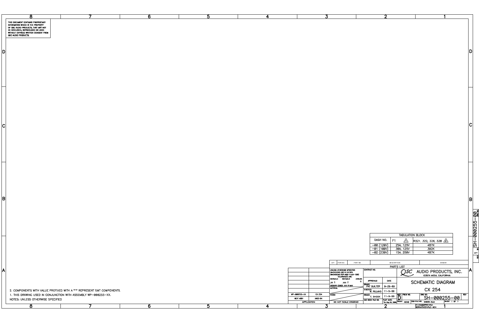 QSC CX-254 Schematic