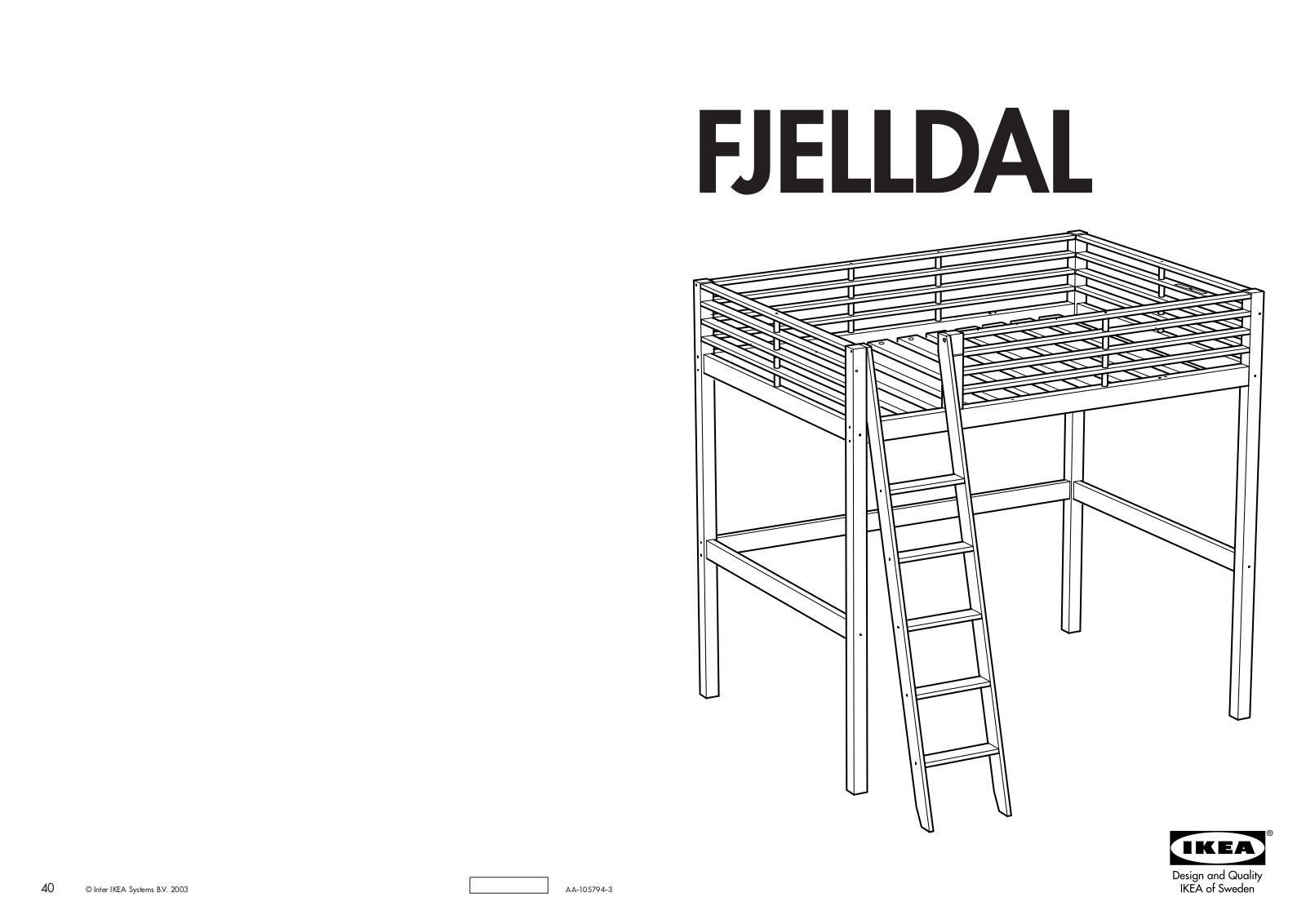 IKEA FJELLDAL FULL LOFT BED User Manual