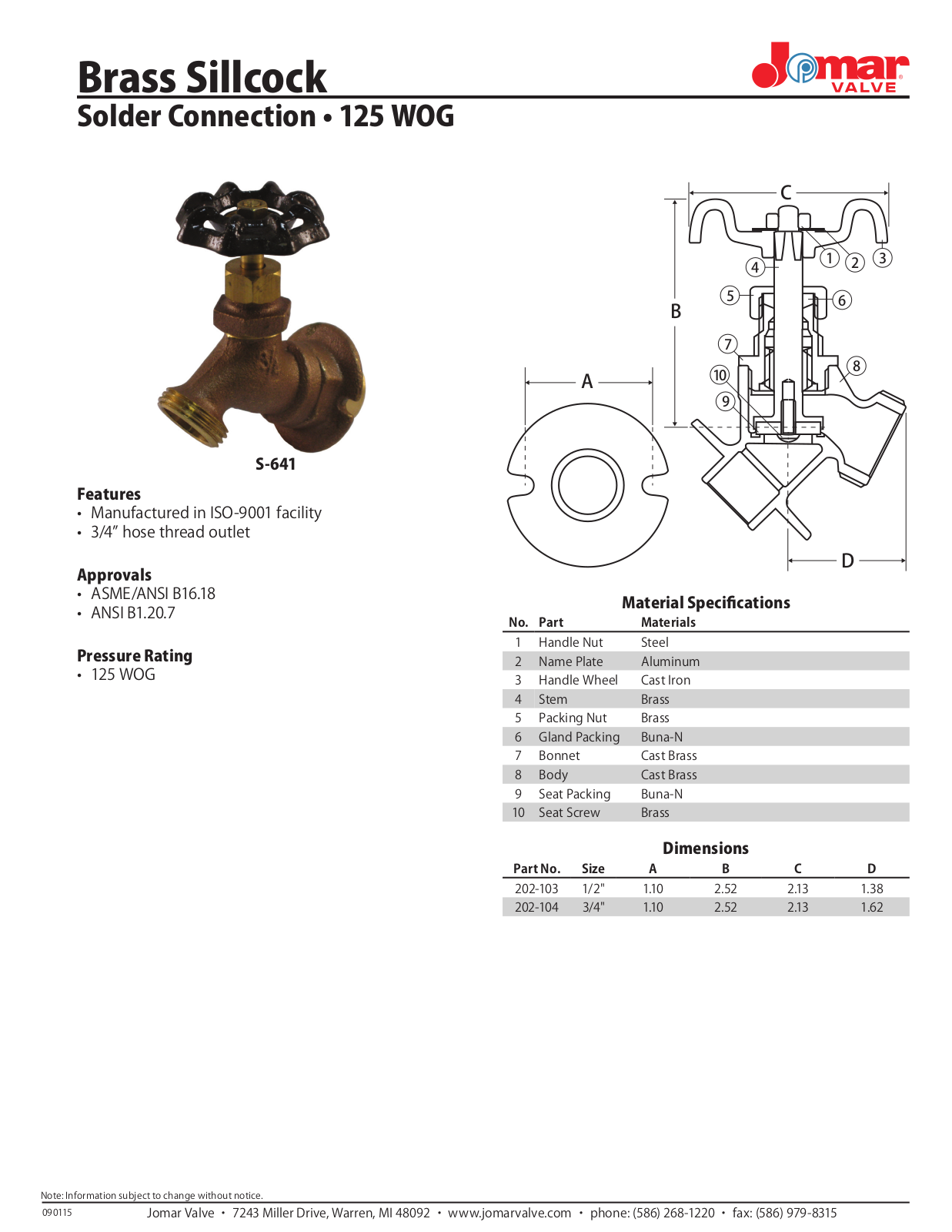 Jomar S-641 User Manual