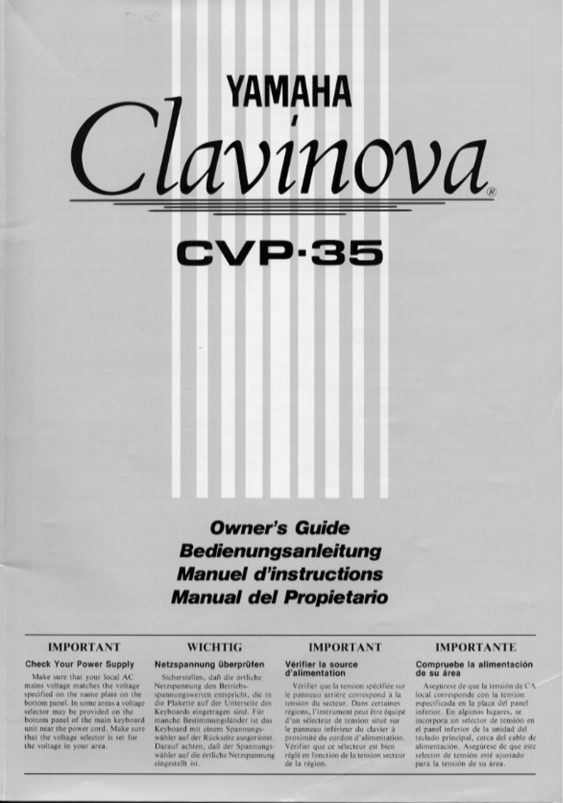 Yamaha CVP-35E, CVP-35 User Manual