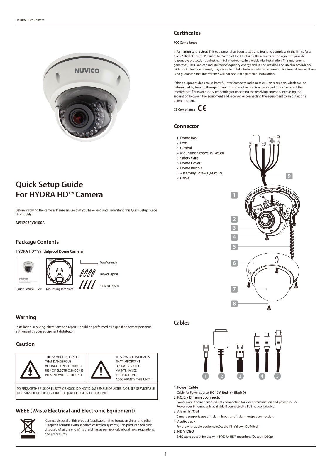 Nuvico HC-OV31, HC-OV3 User Manual