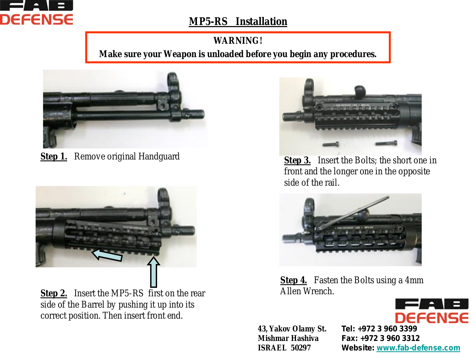 FAB Defense MP5-RS User Manual