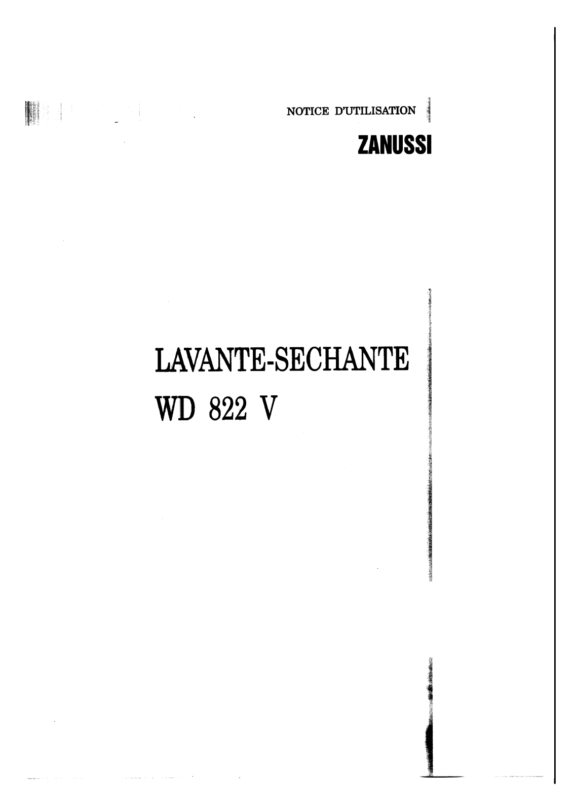 Zanussi WD822V User Manual