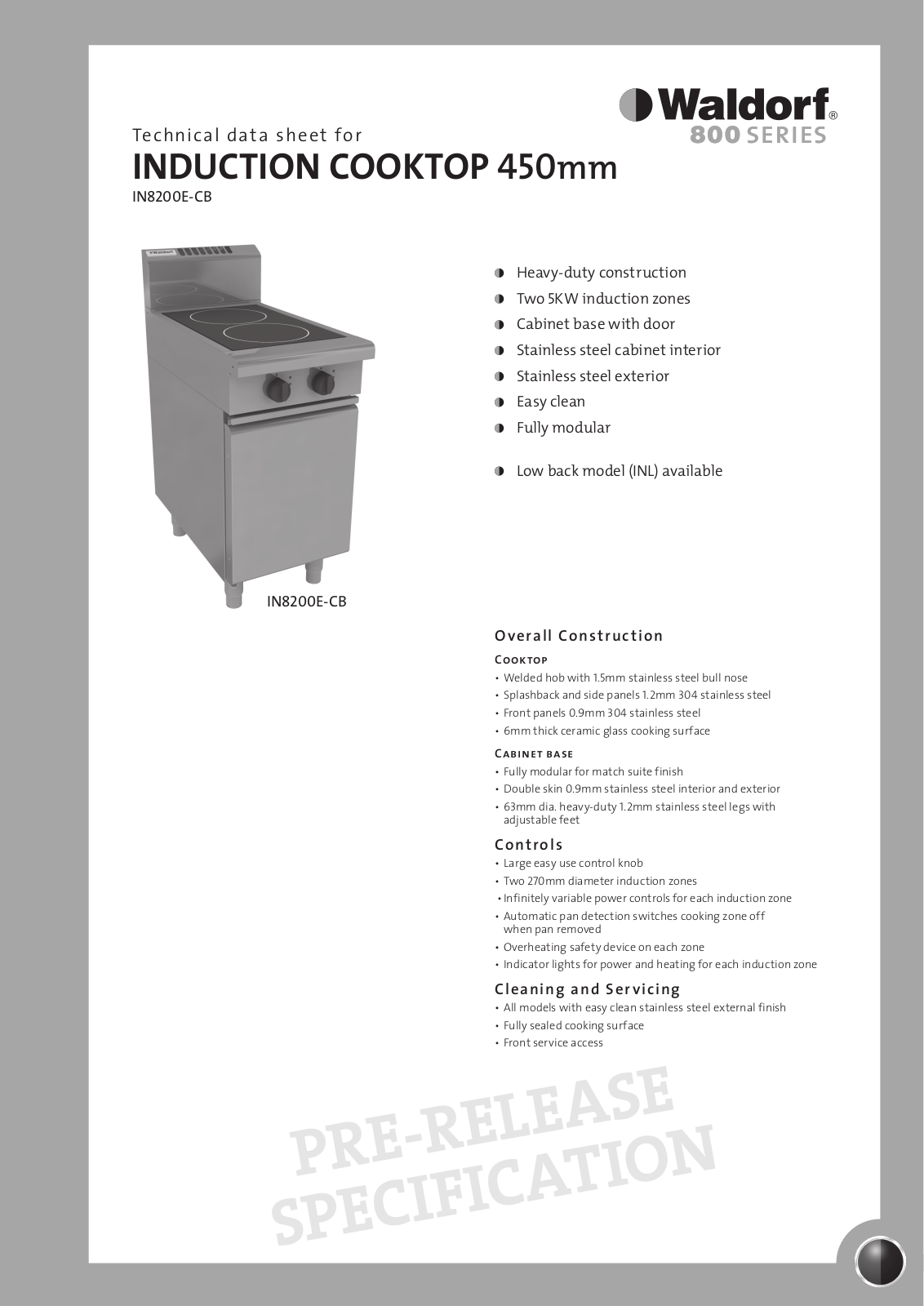 Moffat IN8200E-CB User Manual