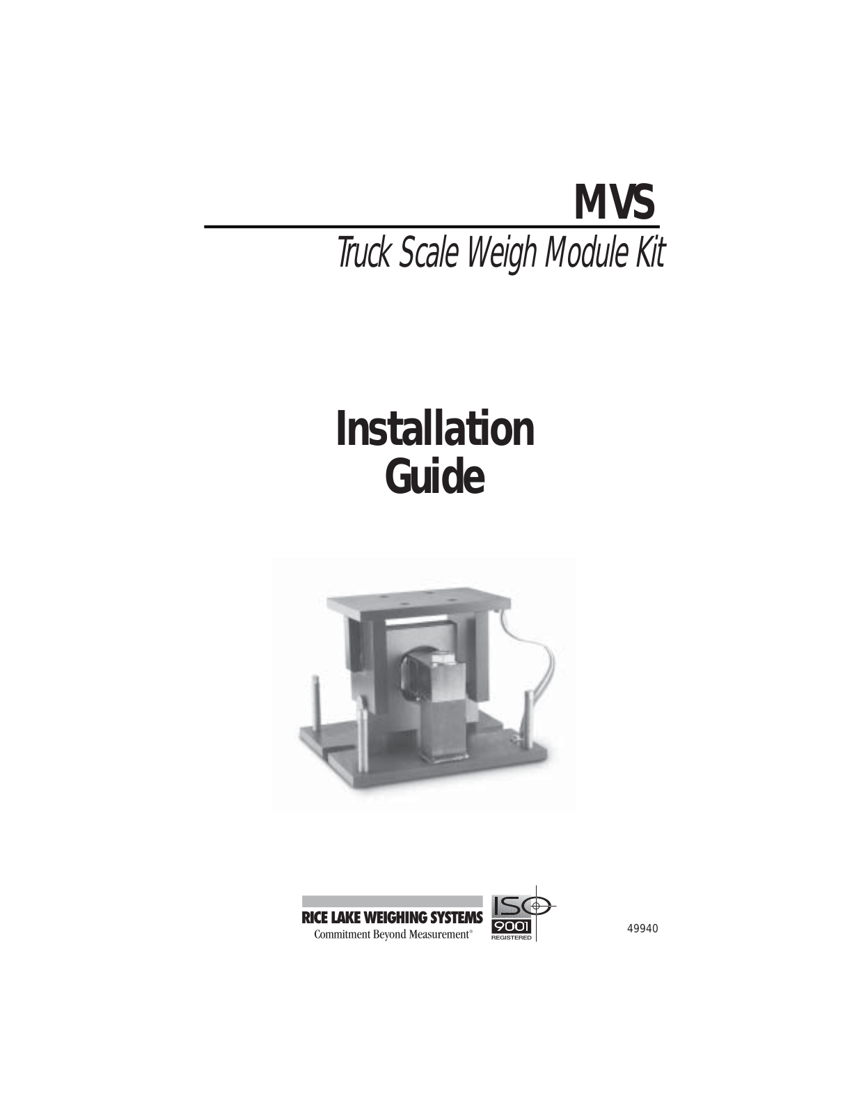 Rice Lake MVS Mount User Manual