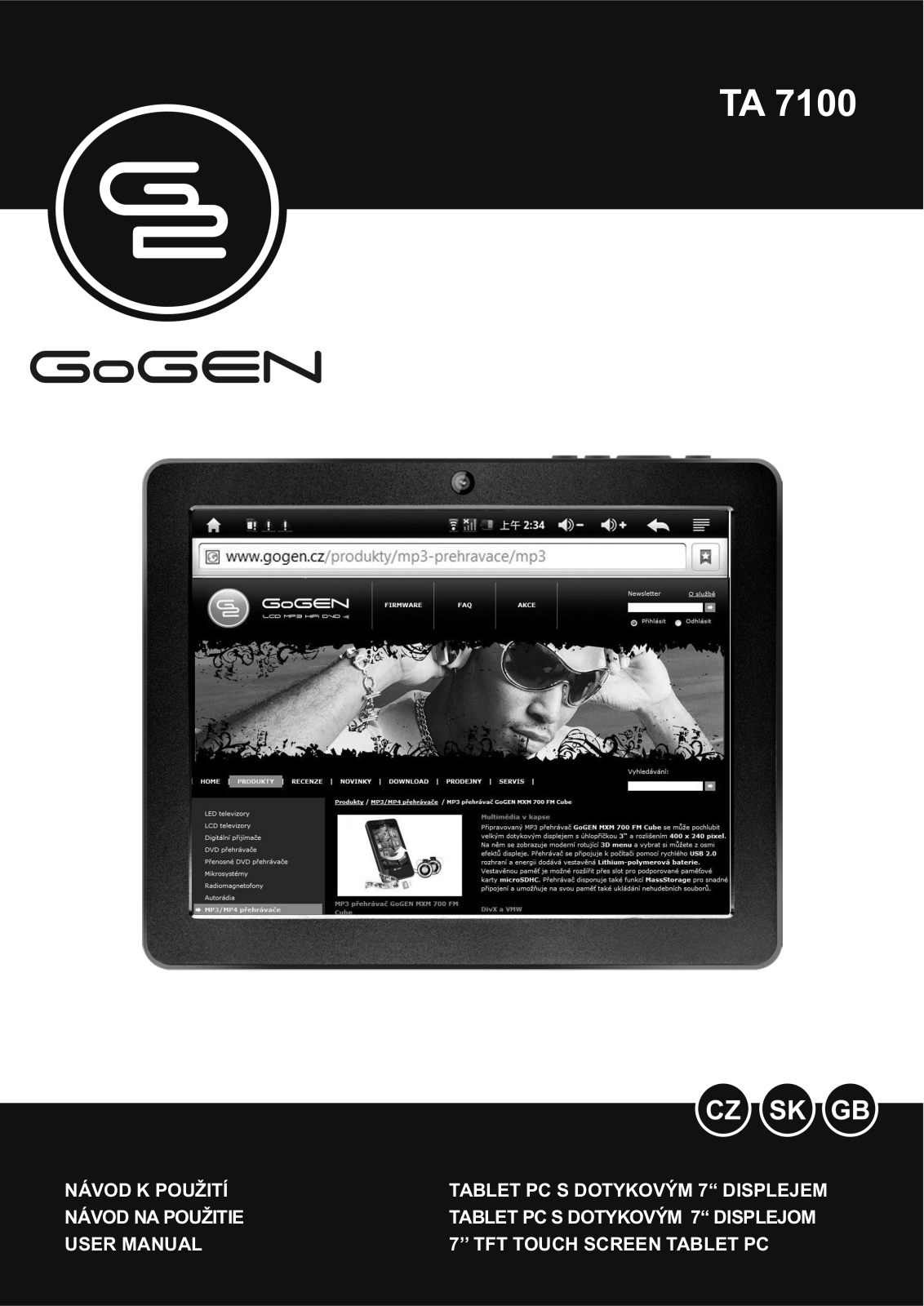 GoGEN TA 7100 User Manual