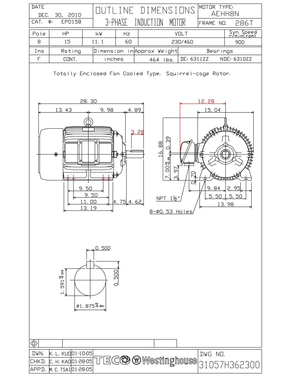 Teco EP0158 Reference Drawing