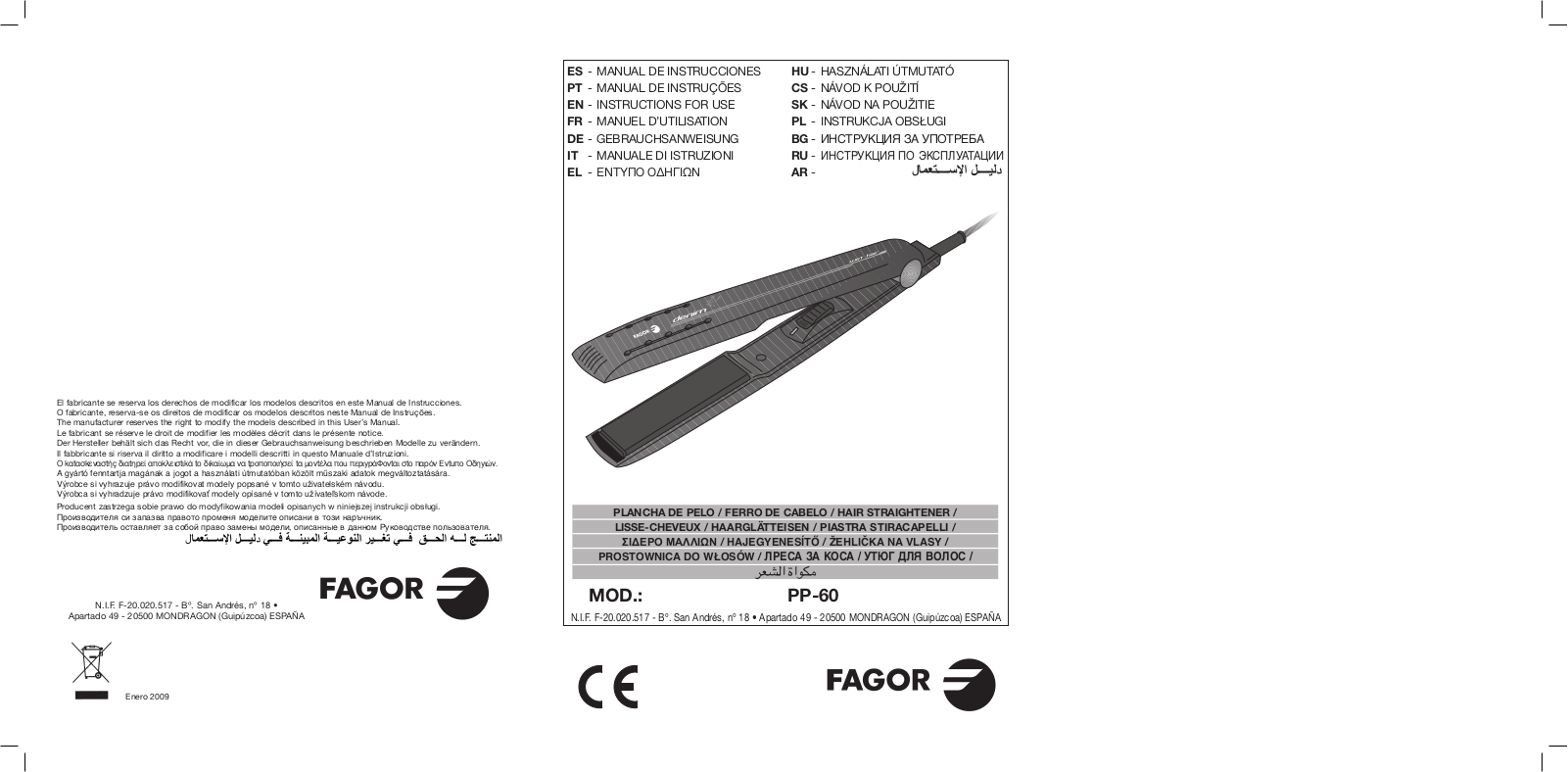 FAGOR PP-60 User Manual