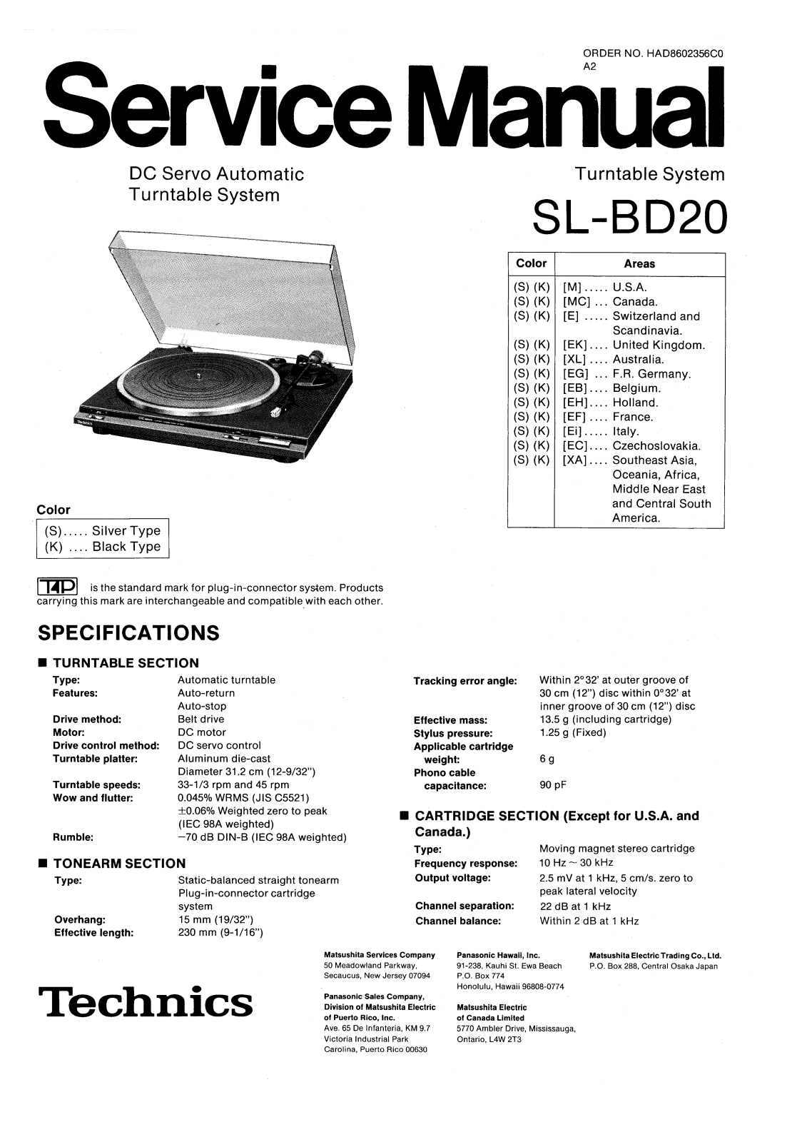 Technics SLBD-20 Service manual